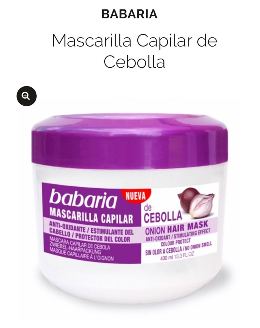 Fashion Mascarilla capilar de cebolla BABARIA 