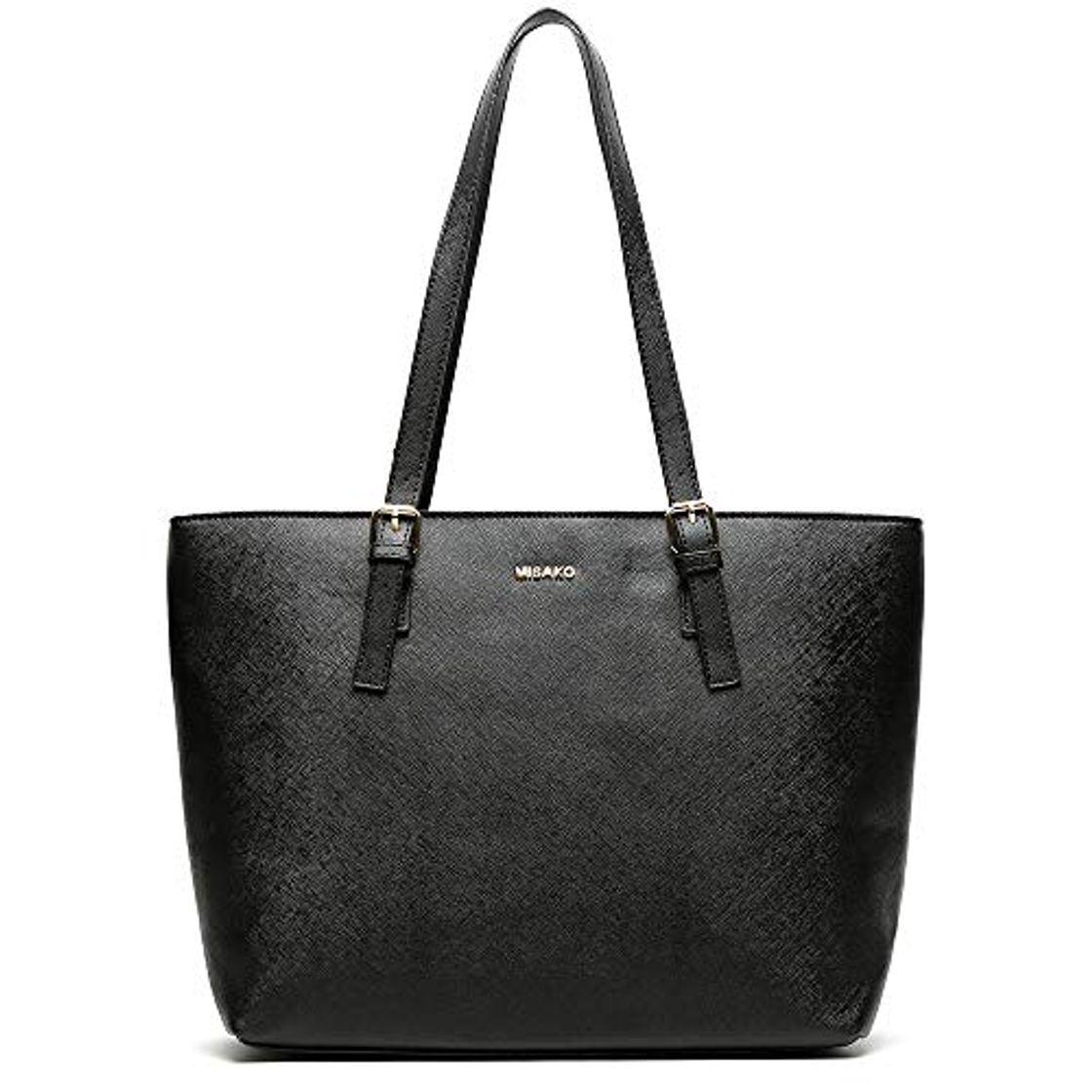 Moda MISAKO - Bolso ASIAN Shopping 15x45x29 cm Símil Piel Negro