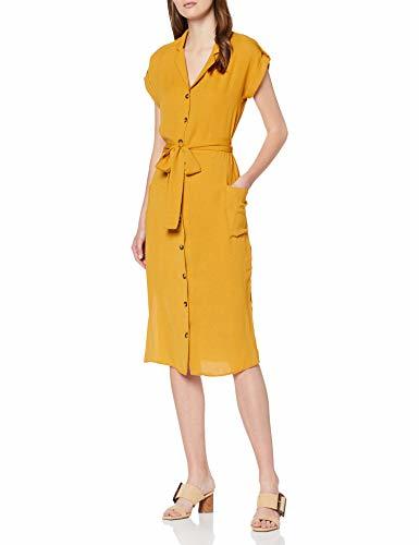 Place Dorothy Perkins Channel Waist Shirt Dress Vestido, Amarillo