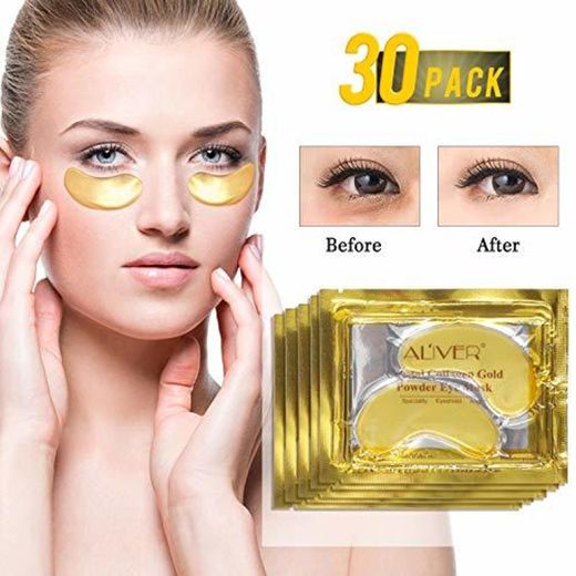 24k Gel de oro colágeno mascarilla para ojos, antiedad, ácido hialurónico, parches