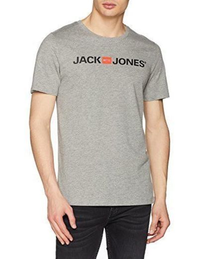 JACK & JONES Jjecorp Logo tee SS Crew Neck Noos Camiseta, Gris