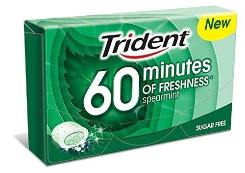 Trident 60 Minutos Chicles Masticables Hierbabuena - Pack de 16 unidades de