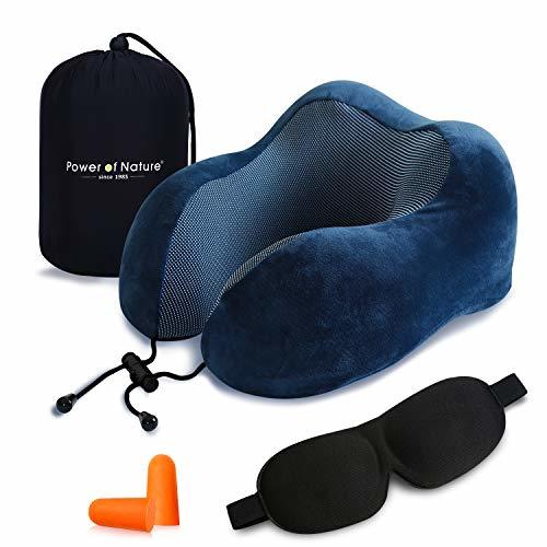 Lugares PON Almohada de Viaje Viscoelástica de Espuma de Memoria con Funda Lavable