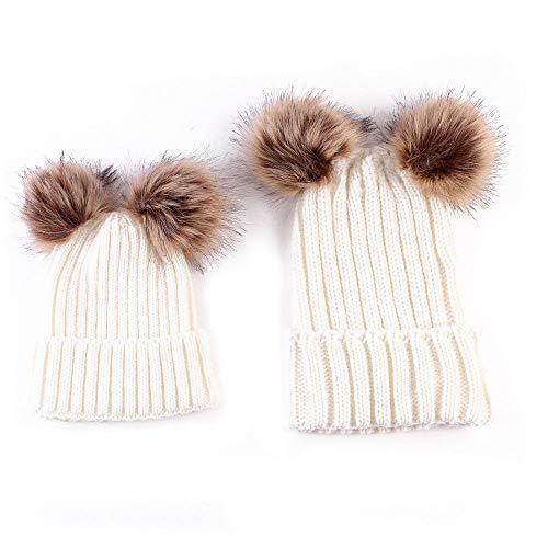 Producto PYERJHGMBJN Kids Baby Boy Girl & Mom Winter Knit Warm Soft Beanie