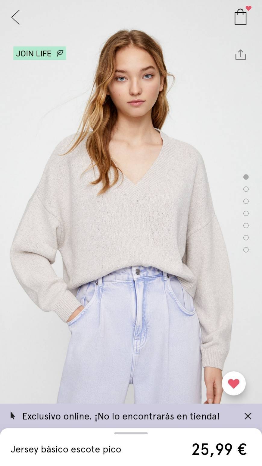 Fashion Jersey básico escote pico Pull and Bear