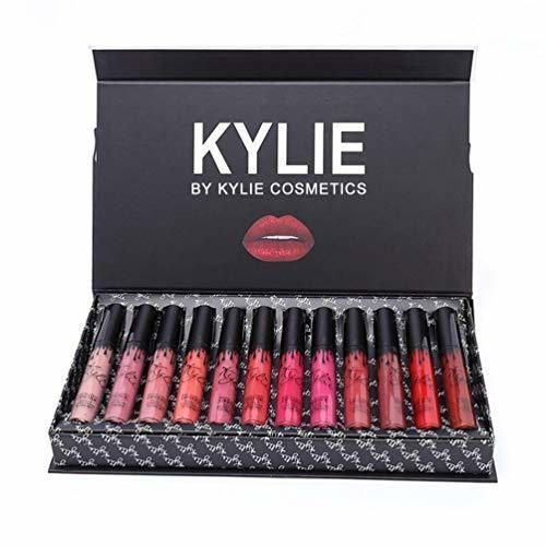 Beauty Hehilark Kylie 12 Piezas/Colores Kit de lápices labiales Mate portátil Hidratante Lip
