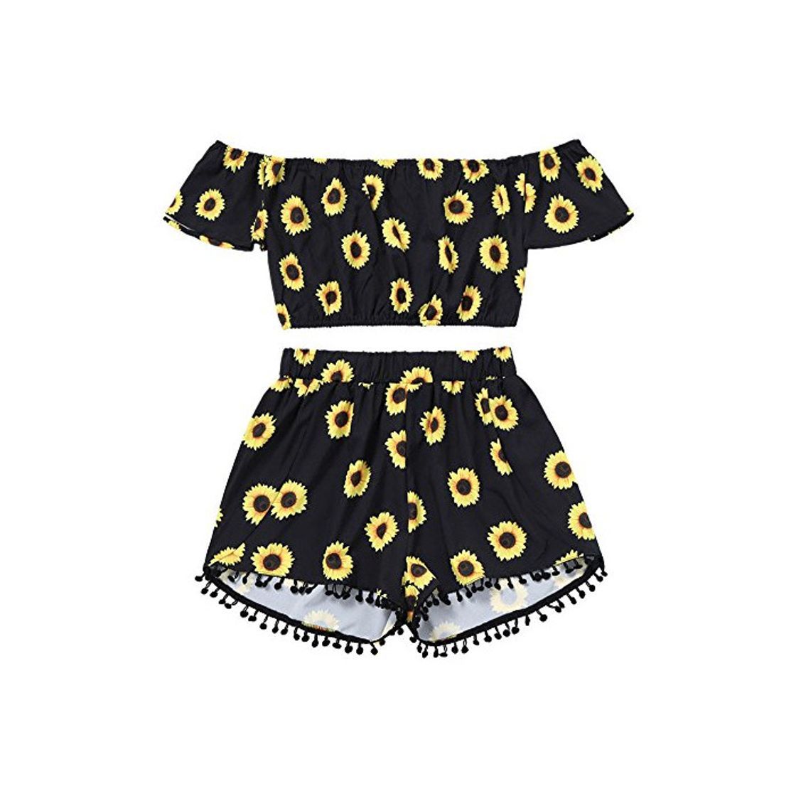 Social VECDY Conjuntos Mujer Verano, Sexy Ropa Fuera del Hombro, Tops con Estampado