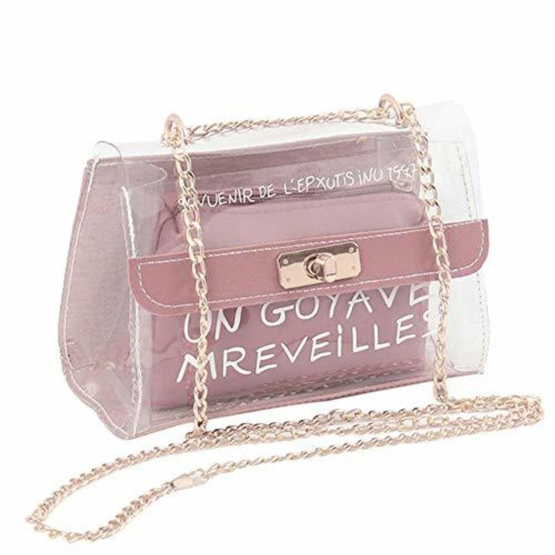 Social BOTTLEWISE Bolso Transparente PVC Mujeres Señoras Bandolera Desigual de Hombro Bimba y