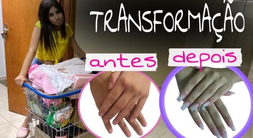 Alongamento de acrílico nas minhas unhas