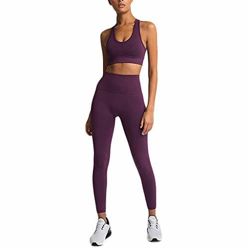 Place Mxjeeio Conjunto Ropa Deportiva Mujer Conjuntos de Sujetador Crop Top y Pantalon