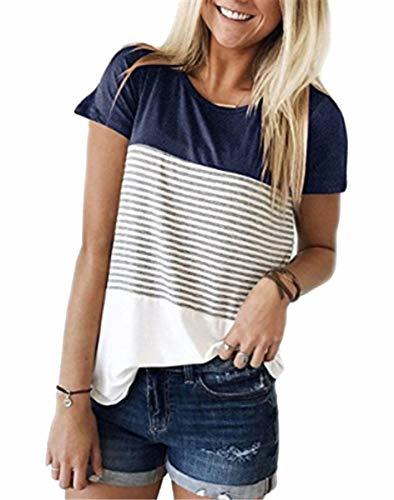 UMIPUBO Bluas de Mujer Camisa Algodón Blusa Mujer Elegante Manga Corta Manga