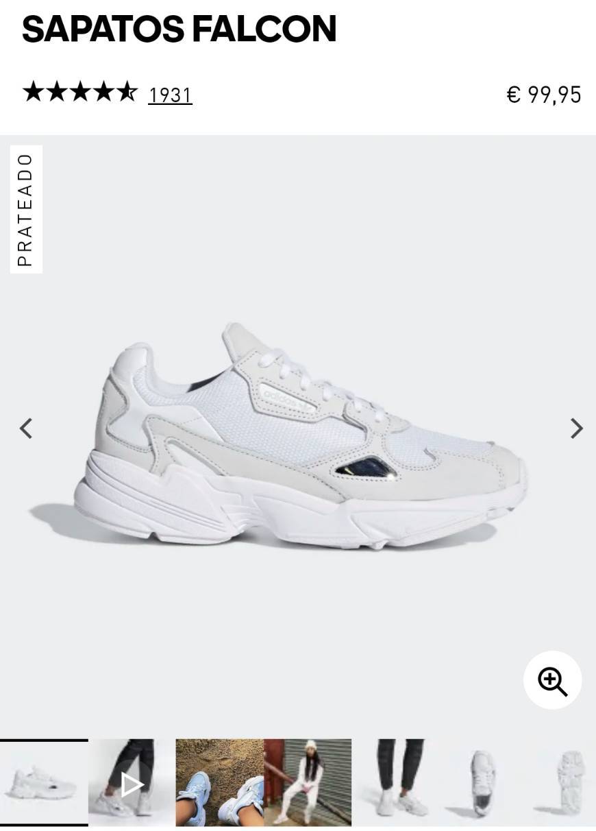 Moda Adidas falcon brancos e prata 😍