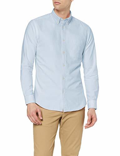 Social Marca Amazon - MERAKI Camisa Oxford de Manga Larga Hombre, Verde