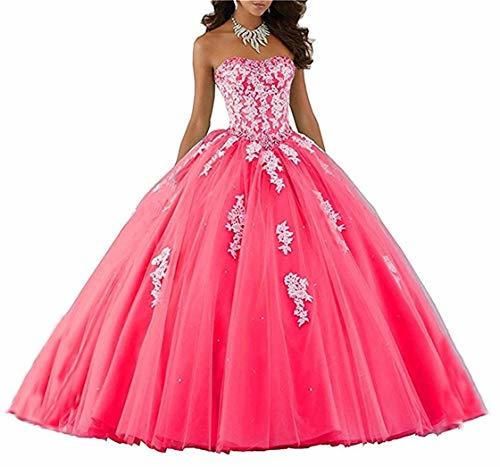 XUYUDITA Mujeres Lace piso de longitud vestido de baile Quinceanera vestido vestido