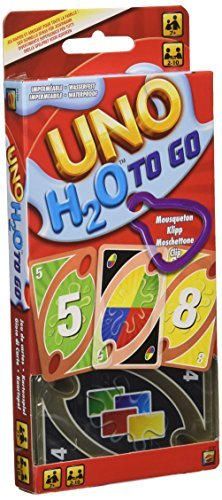Mattel-UNO H2O To Go H20 Juego de cartas, Multicolor, 7+