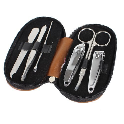 Lugar DealMux 6-em-1 lixa de unhas sobrancelha Tesoura Ferramenta Manicure Set