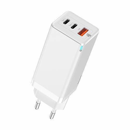 Baseus 65W USB C Cargador con GaN Tech, 3 puertos PD Cargador