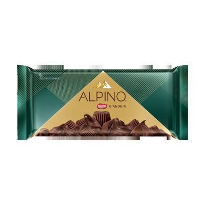 Barra de chocolate ao leite com avelã Nestlé Alpino 