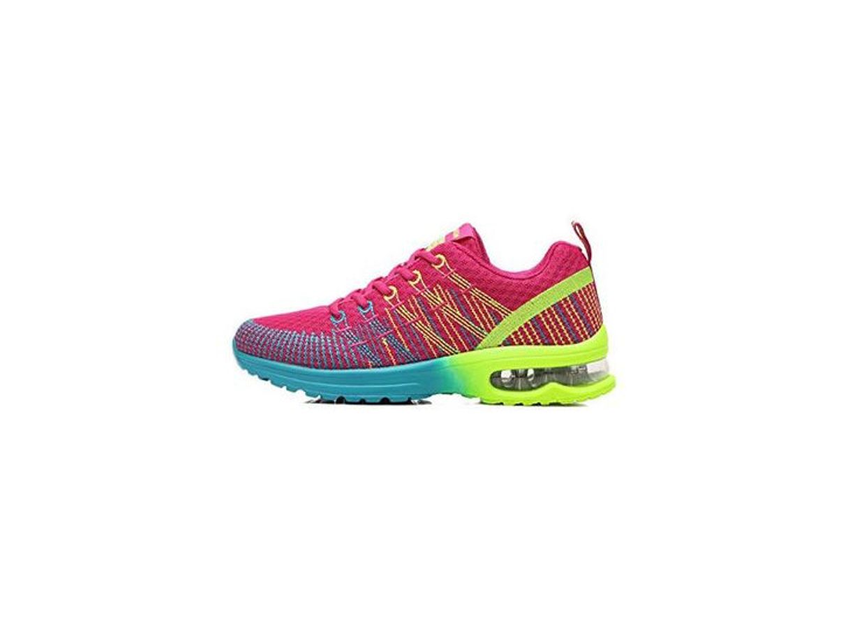 Social Zapatos de Running Para Mujer Zapatillas Deportivo Outdoor Calzado Asfalto Sneakers Rojo