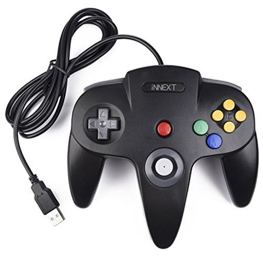 iNNEXT - Mando retro para N64 N64 Classic USB Controlador Gamepad Joystick,