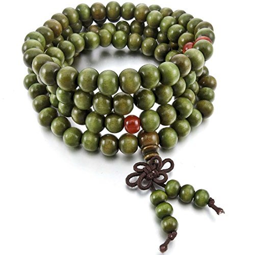 Producto Sandalo Pulsera - TOOGOO(R)8mm Madera Pulsera Brazalete Collar Tibetano Verde Sandalo 108pcs