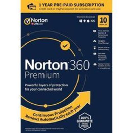 Norton 360 Premium 2020 - Antivirus software para 10 Dispositivos y 1