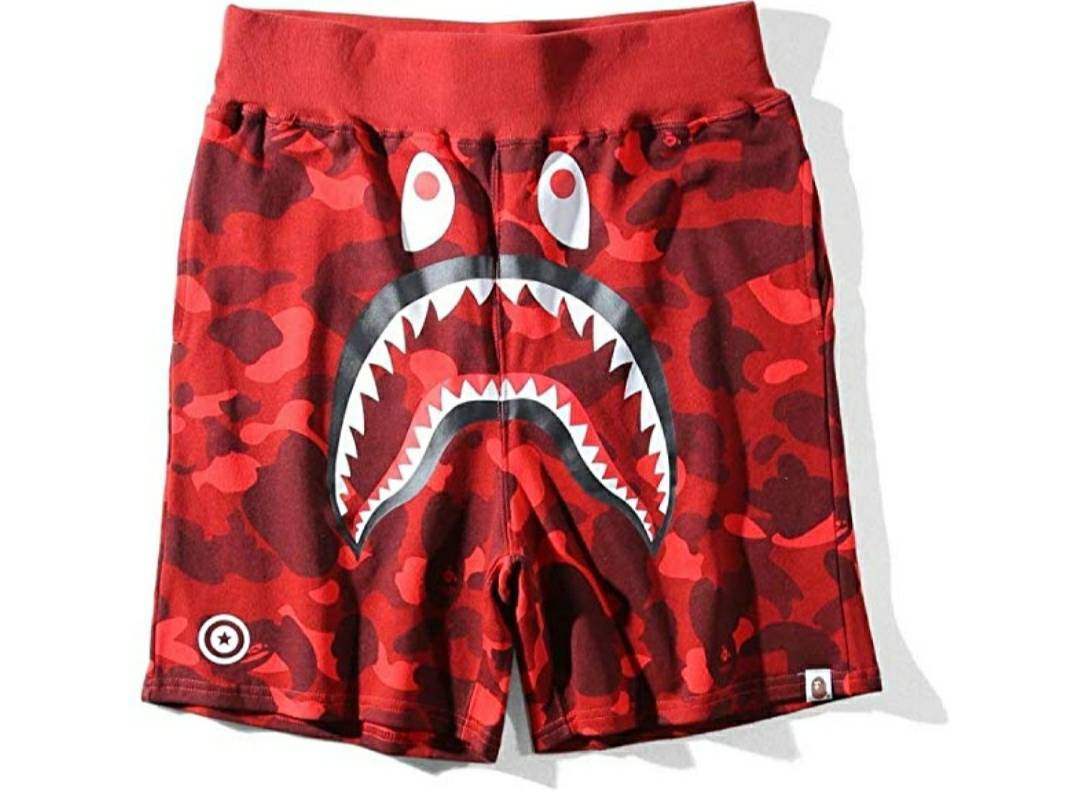 Fashion Big Mouth Shark Ape Bape - Pantalones Cortos de Deporte

