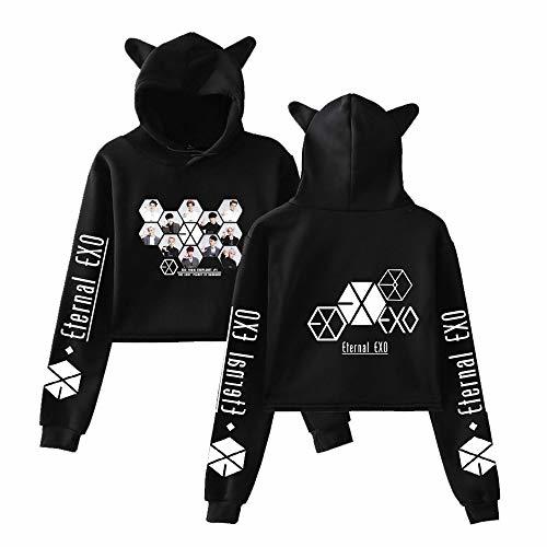 Lugares Exo Sudaderas con Capucha de Manga Larga de otoño Invierno KPOP Cat