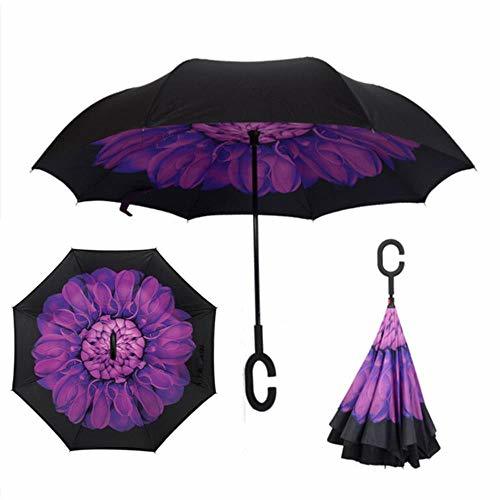 Places Hydz Inverted Umbrella Double Layer Sun Umbrella Women Rain Reverse Umbrellas Male