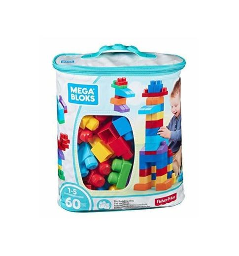 Mega Bloks Bolsa clásica con 60 bloques de construcción, juguete para bebé