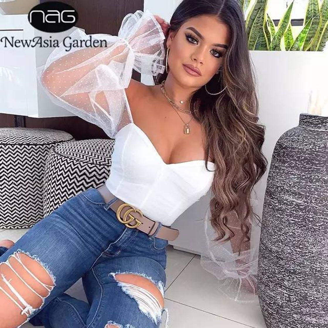 Social  lanterna manga ruched vintage bodysuits

