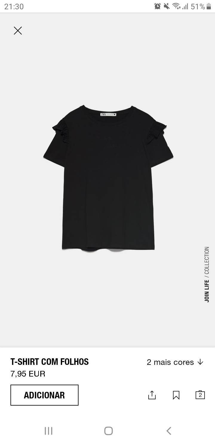 Fashion Tshirt Zara com folho 