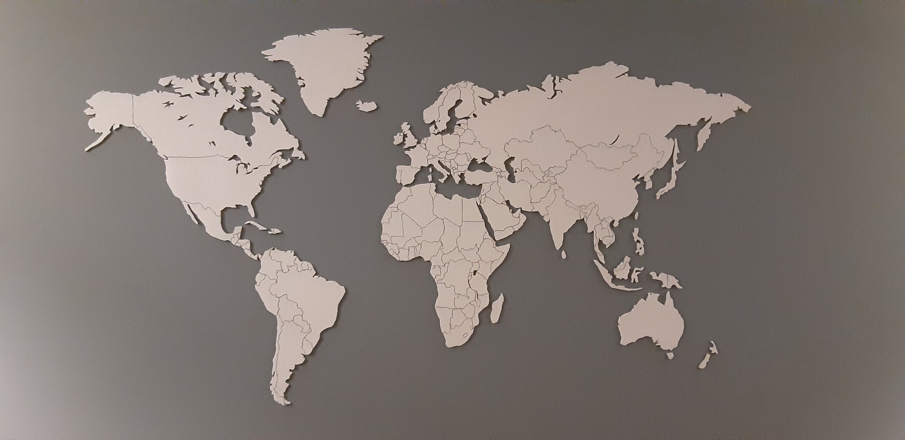 Producto Mapa Mundo em Cortiça pintado em branco