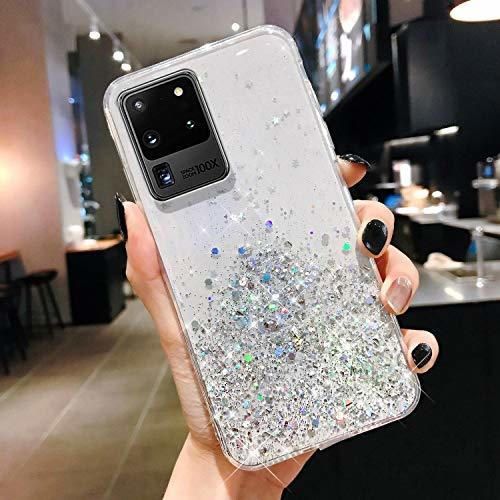 Funda para Galaxy S20 Ultra Carcasa Case Transparente Glitter Bling Brillo Ultra