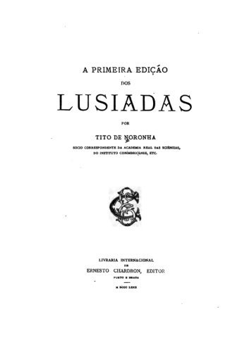 Libro A Primeira Ediçao Dos Lusiadas