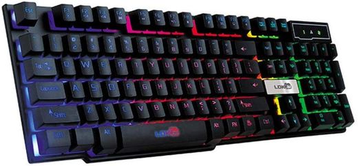 JUNLIN Colorful Crack Gaming Keyboard,USB Wired LED