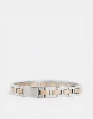 Social Hugo Boss metal link bracelet in silver and rose gold | ASOS