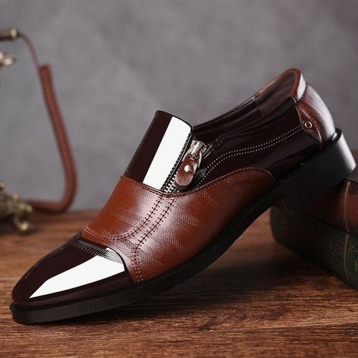 Vintage Design Men's Casual Leather Shoes Pointed Toe Shoes 