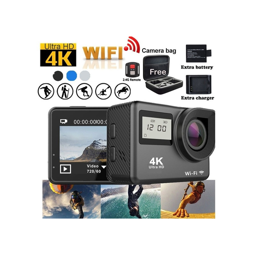 Producto 4K Touchscreen Action Camera WiFi Dual Screen 12MP Ultra HD 