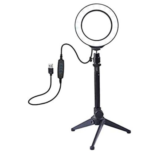 LED Ring Light with Tripod Stand, 3 Modes Dimmable 