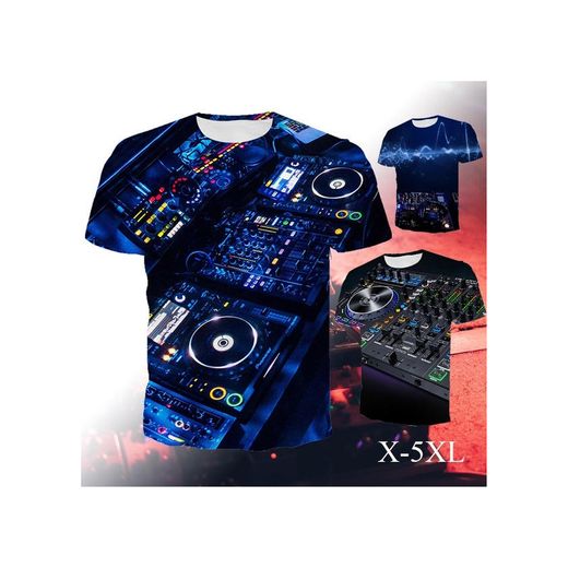 3 Style Unisex Night Club DJ Keyboard T Shirts 3D 