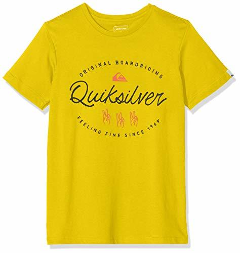 Lugar QUIKSILVER Wave Slaves T-Shirt Boys Camiseta de Manga Corta, Niños, Amarillo