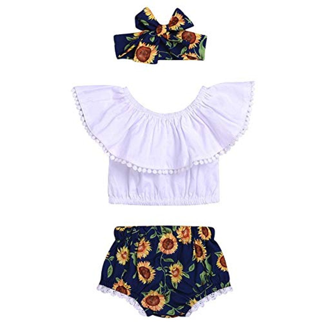Ropa de Verano para bebés Ropa para niños Fuera del Hombro Tops