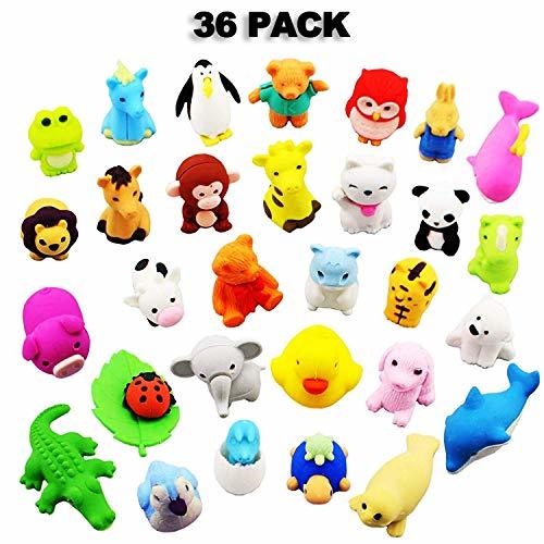 Producto Gomas de Borrar Animal 36PCS Juguete Desmontable Mini Lápiz de Goma Conjunto