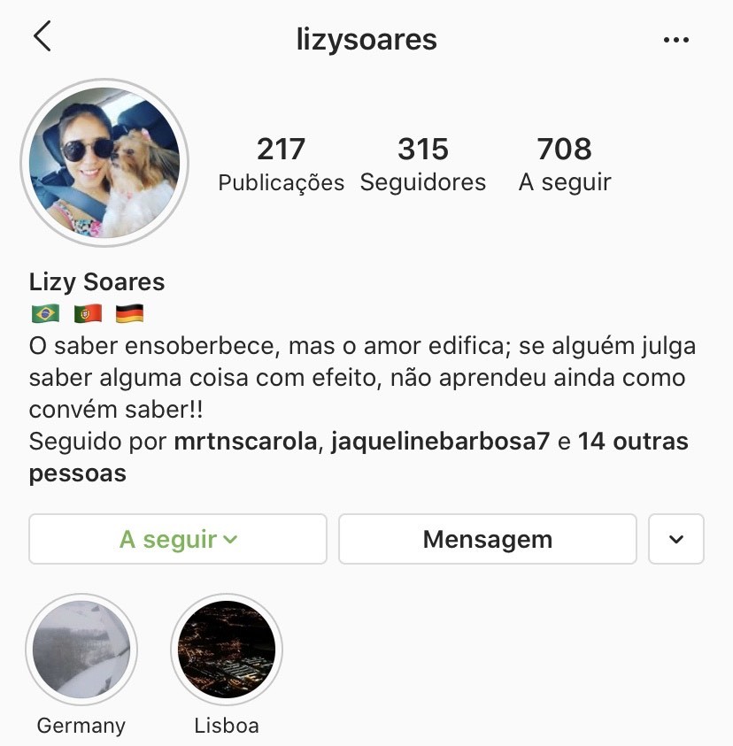 Social Contas do instagram
