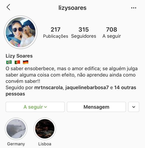 Contas do instagram
