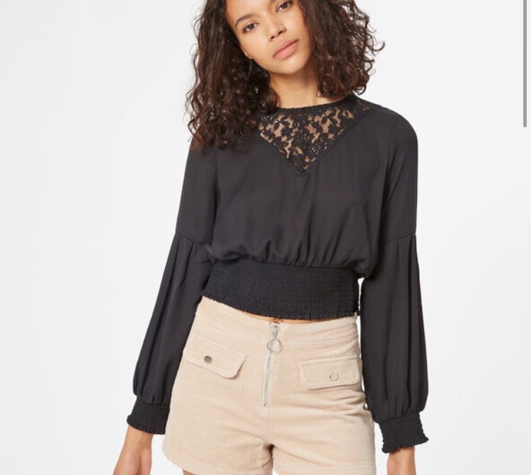 Fashion Blouse noire smockée