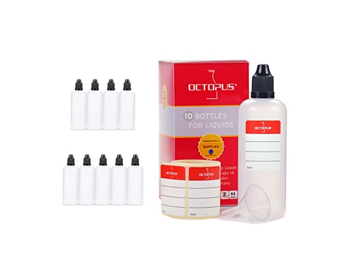 Social Frascos para líquidos de 100 ml con embudo y etiquetas