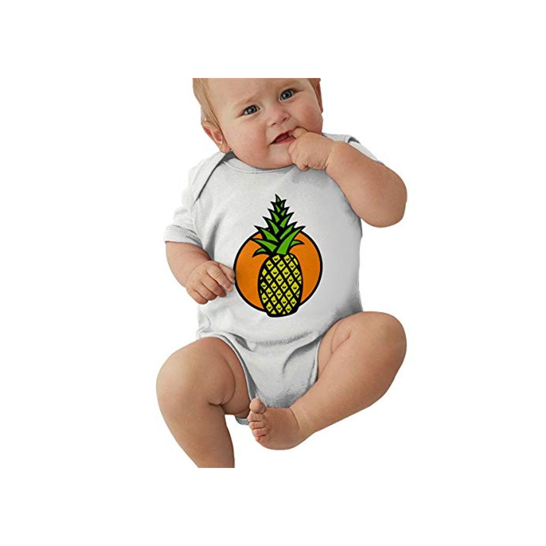 Moda Skull Pineapple Body de Manga Corta para bebé 12m Black