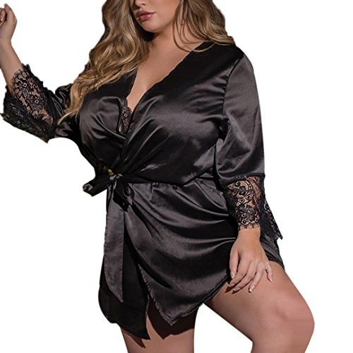 Products Longra☀ Vestido de Kimono de Seda de Seda Sexy Babydoll Ropa Interior